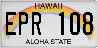 HI license plate EPR108