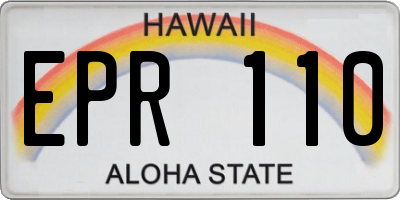 HI license plate EPR110