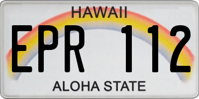 HI license plate EPR112