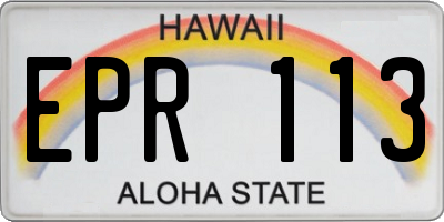 HI license plate EPR113