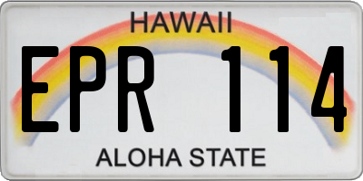 HI license plate EPR114