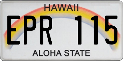 HI license plate EPR115