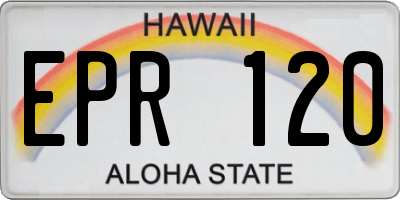 HI license plate EPR120