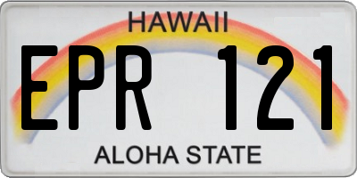HI license plate EPR121