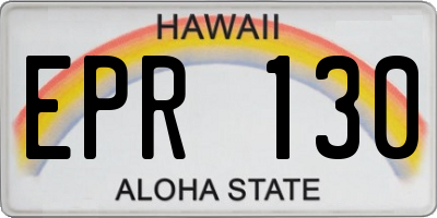 HI license plate EPR130