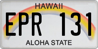 HI license plate EPR131