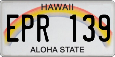 HI license plate EPR139