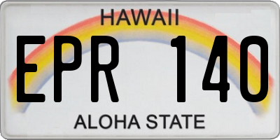 HI license plate EPR140