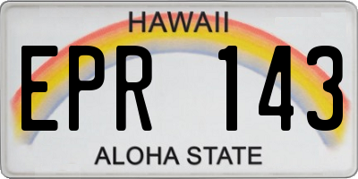 HI license plate EPR143