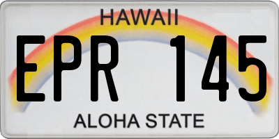 HI license plate EPR145