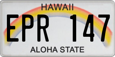 HI license plate EPR147