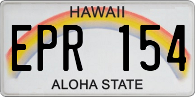 HI license plate EPR154