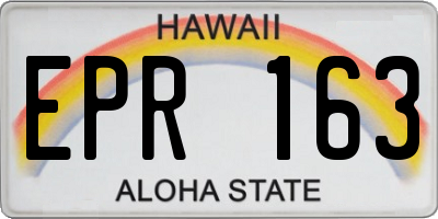 HI license plate EPR163