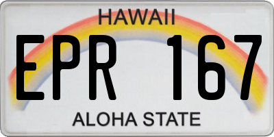 HI license plate EPR167