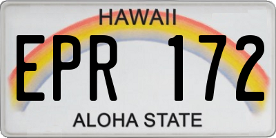 HI license plate EPR172