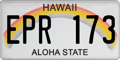 HI license plate EPR173
