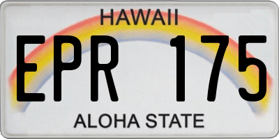 HI license plate EPR175