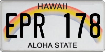 HI license plate EPR178