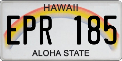 HI license plate EPR185