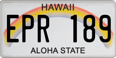 HI license plate EPR189
