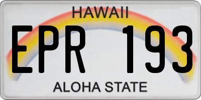HI license plate EPR193