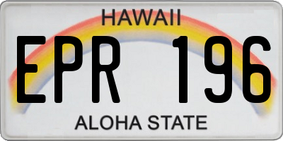 HI license plate EPR196