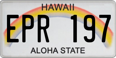 HI license plate EPR197