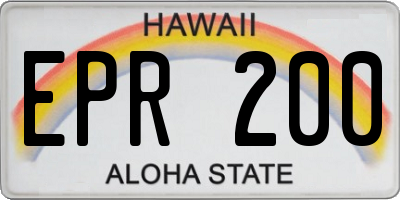 HI license plate EPR200
