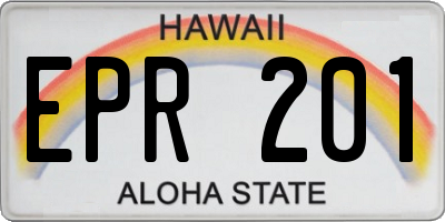 HI license plate EPR201