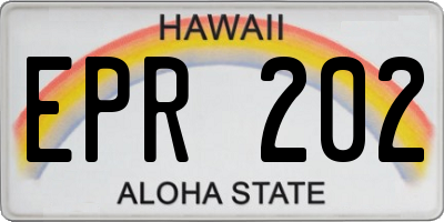 HI license plate EPR202