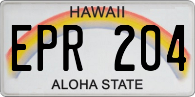 HI license plate EPR204