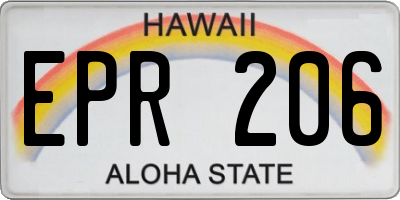 HI license plate EPR206