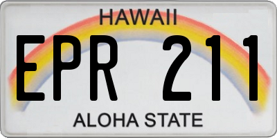 HI license plate EPR211