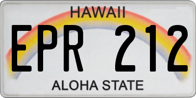 HI license plate EPR212
