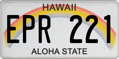 HI license plate EPR221