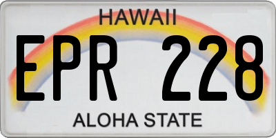 HI license plate EPR228