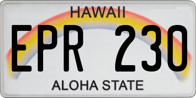 HI license plate EPR230