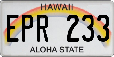 HI license plate EPR233