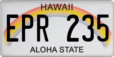 HI license plate EPR235