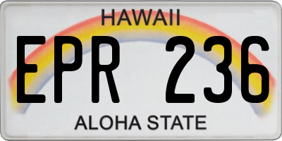 HI license plate EPR236