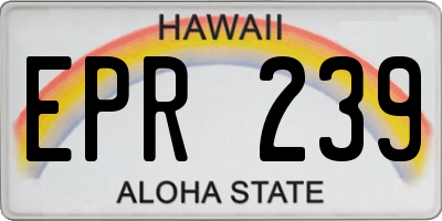 HI license plate EPR239