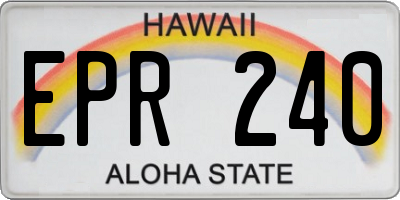 HI license plate EPR240