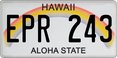 HI license plate EPR243