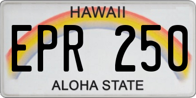 HI license plate EPR250