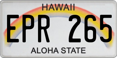 HI license plate EPR265