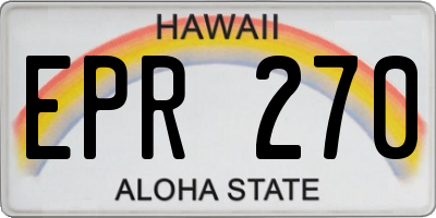 HI license plate EPR270