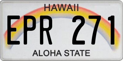 HI license plate EPR271