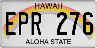 HI license plate EPR276