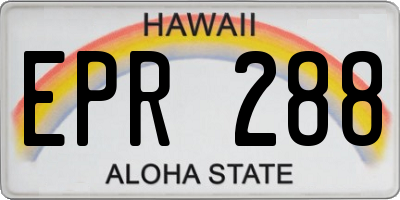 HI license plate EPR288