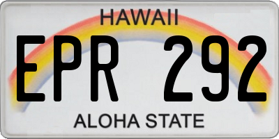 HI license plate EPR292